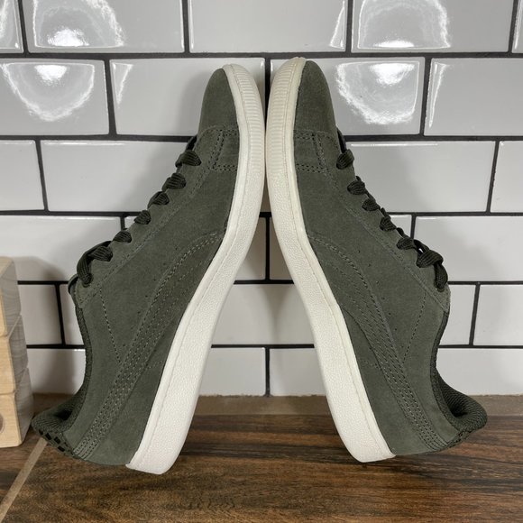 Puma Vikky Womens Size 6 Shoes Green Suede Low Top Casual Trainers Sneakers - Picture 5 of 14